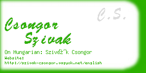 csongor szivak business card